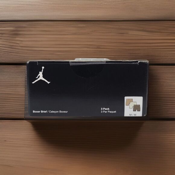 Jordan Flight Cotton Stretch Boxer Brief Mens Size Medium 3 Pack Olive White Tan - Picture 5 of 9